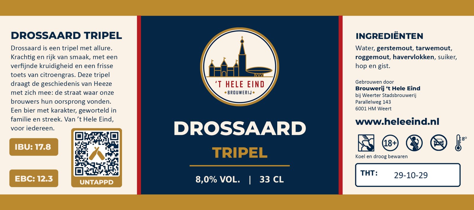 Etiket Drossaard Tripel